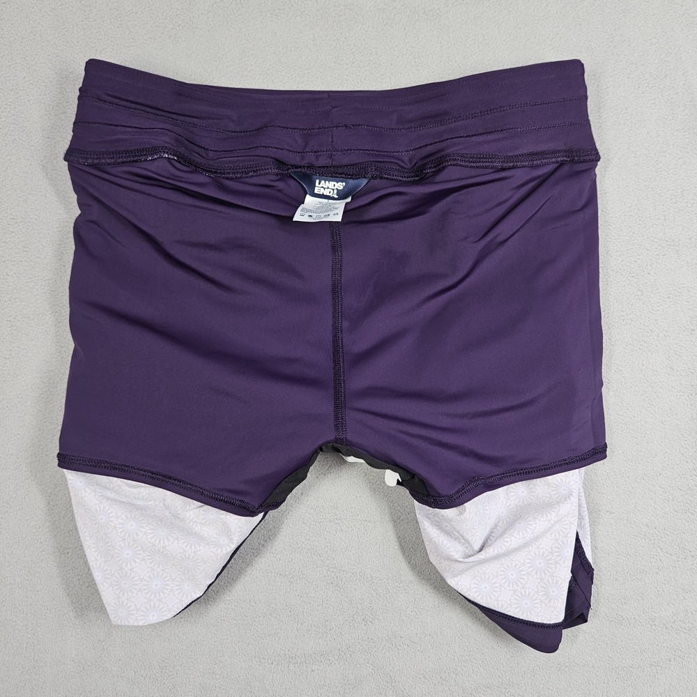 Lands' End Swim Skort Size 4 Purple Quick Dry Pull On Swim Skirt Pockets Cruise - Picture 8 of 11